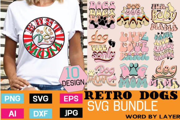 Retro Dogs Svg Bundle